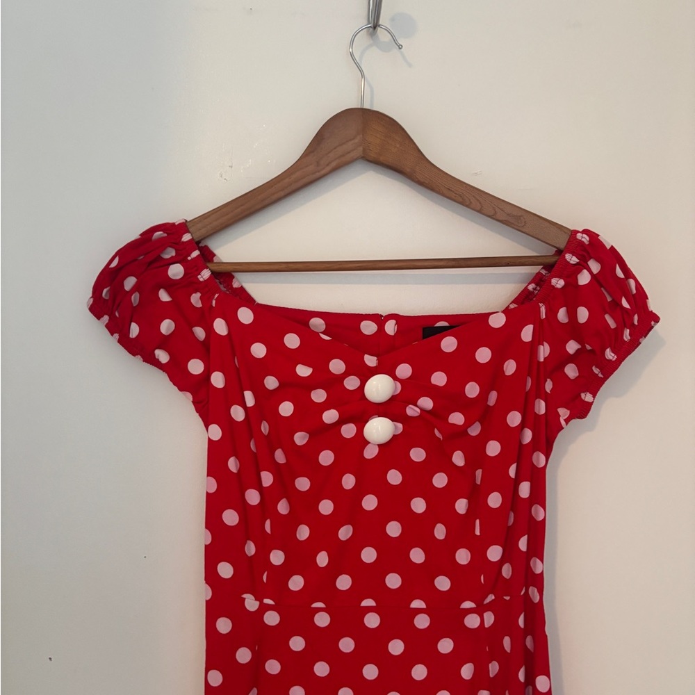 Collectif Red and White Polka Dot Dress